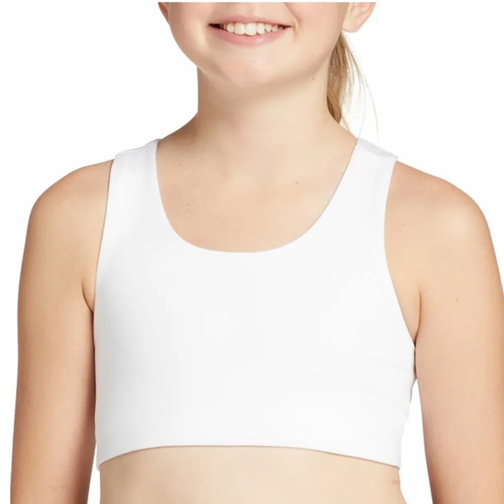 DSG | Girls Pure White Aspire Racerback Sports Bra, XS